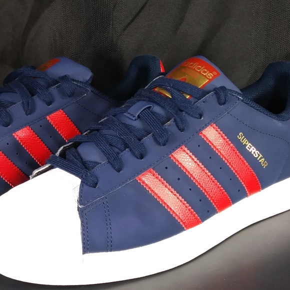 adidas superstar navy and red